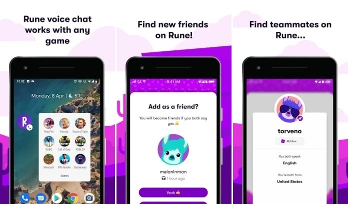Aplikasi Rune Teammates Voice Chat